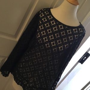 🎁 SALE! 🎁 Black Lace Top with Flared Sleeve